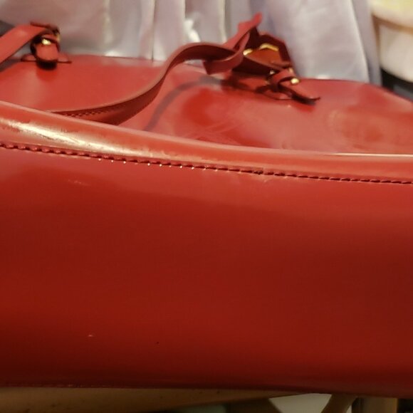 Ralph Lauren Belmar Spazzalato - Large Red Leather Tote - Equestrian themed HTF - Picture 7 of 7